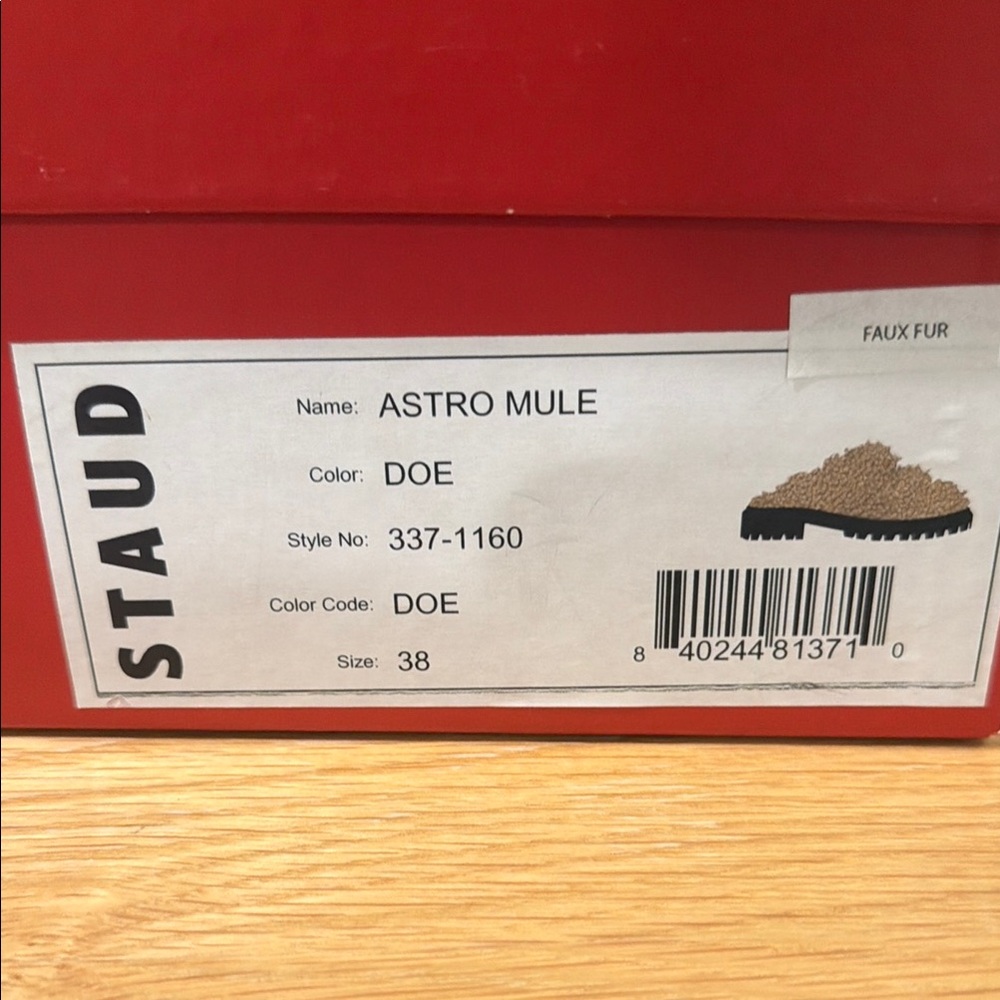 STAUD Astro Mule Faux Fur Slip-On in Doe